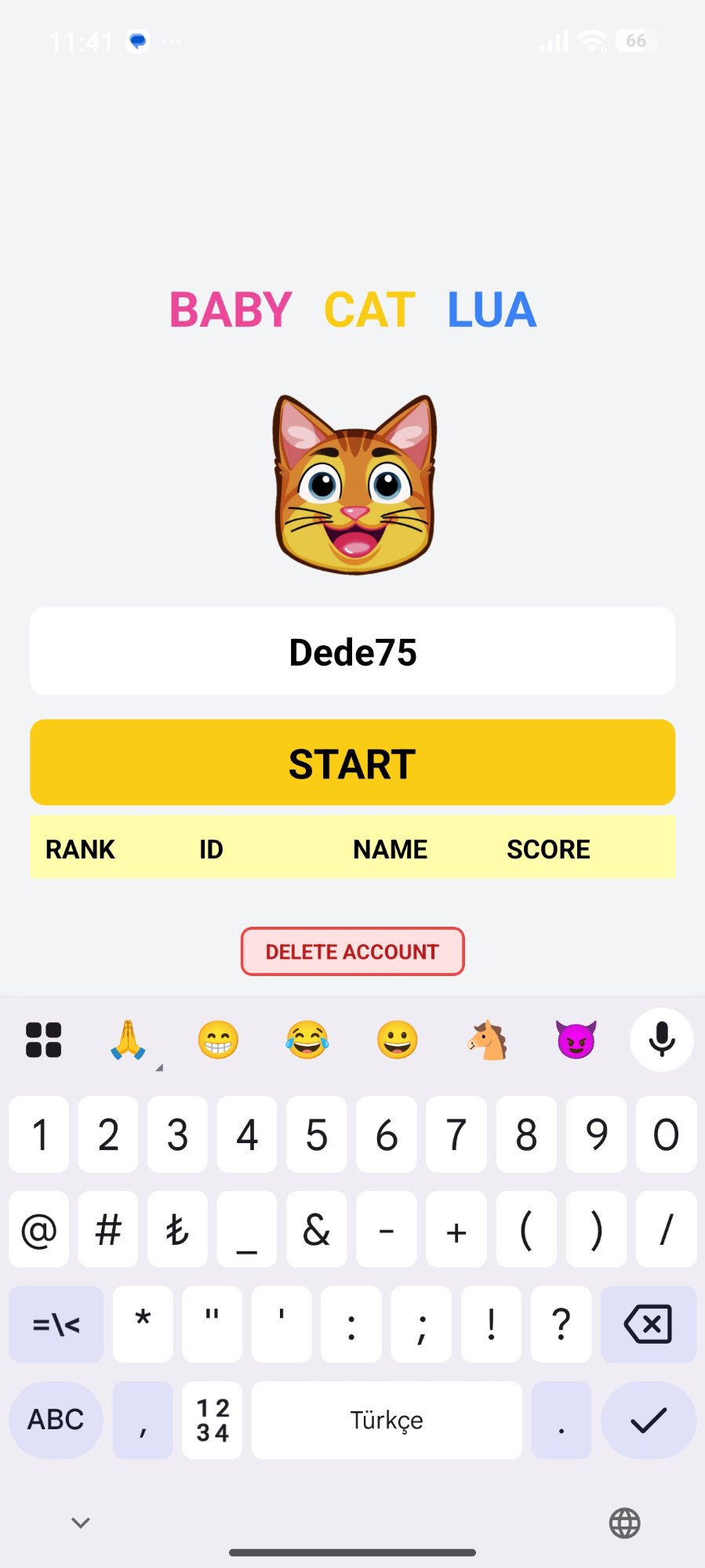 Main screen